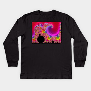 psychedelic mandelbrot world Kids Long Sleeve T-Shirt